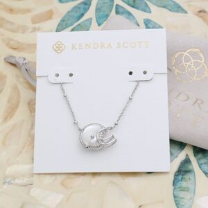 Kendra Scott Football Helmet Short Necklace Silver Ivory Mother-of-Pearl